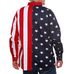 Load image into Gallery viewer, Men&#39;s 100% Cotton Stars and Stripes Long Sleeve Button-Up Shirt
