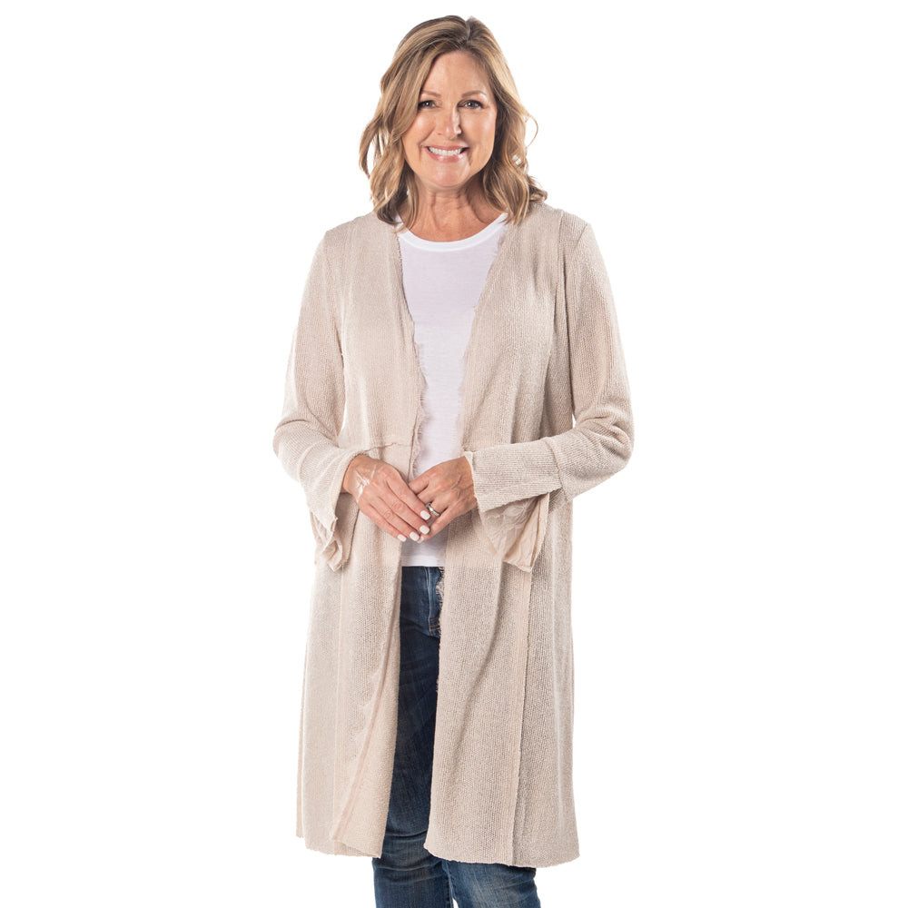 Duster Cardigan Sweater with Lace Detail – Linda Anderson