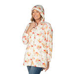 Load image into Gallery viewer, Floral Hooded Drawstring Raincoat
