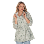 Load image into Gallery viewer, Sage Floral Hooded Drawstring Raincoat
