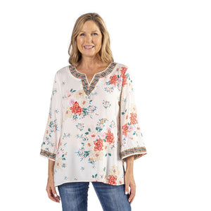Rose Tunic with Embroidery Accents