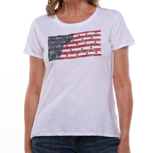 Women's American Flag Studded T-Shirt