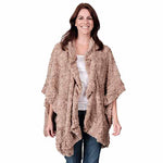 Load image into Gallery viewer, Le Moda Soft Faux Fur Shawl Poncho - One Size at Linda Anderson. color_camel
