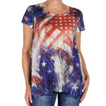 Load image into Gallery viewer, Women&#39;s Made in USA Americana Rhinestones T-Shirt
