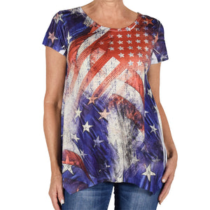 Women's Made in USA Americana Rhinestones T-Shirt