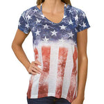 Load image into Gallery viewer, American Flag with Rhinestones Stars Shirt
