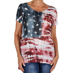 Load image into Gallery viewer, Women&#39;s Made in USA Tie-Dye and Rhinestones T-Shirt
