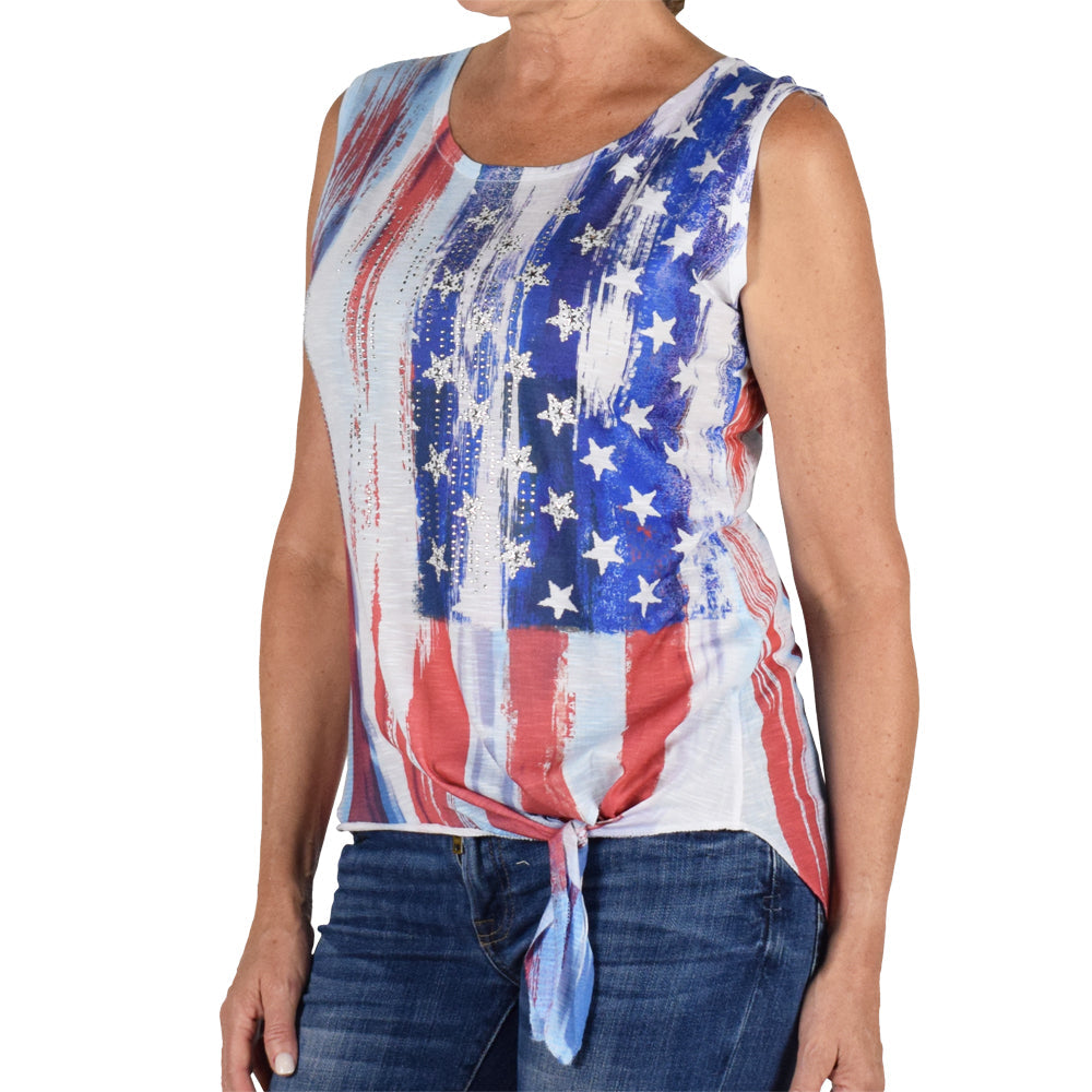 Women's Made in USA American Flag Sleeveless Top