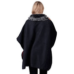 Load image into Gallery viewer, Le Moda Faux Fur Button up Poncho with fur pockets and collar - One Size at Linda Anderson
