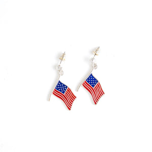 American Flag Charm Earrings