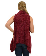 Load image into Gallery viewer, Le Moda Sleeveless Chenille Vest - Burgundy at Linda Anderson
