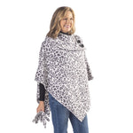 Load image into Gallery viewer, Elisa Snow Leopard Coat Fleece Poncho and Gloves Set
