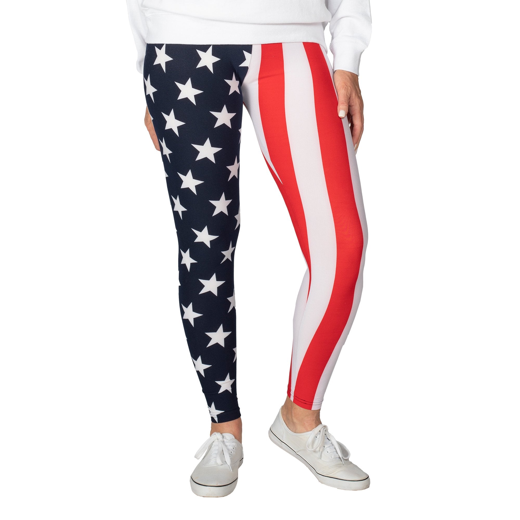 Women's American Flag Patriotic Leggings - theflagshirts