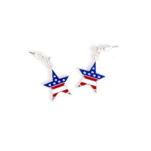 American Flag Star Charm Earrings